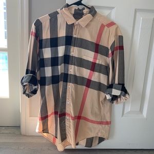 Burberry Brit Long Sleeve Button-Down Shirt (LG)